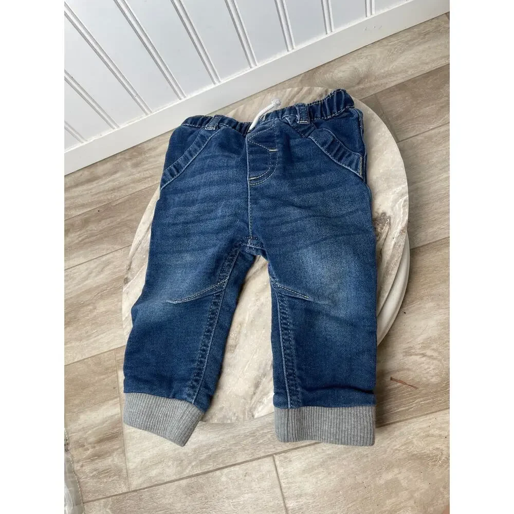 6-9 Months Boys Pants Lot 5 Mixed Brand and Item Infant Pairs Denim Dino Ribbed